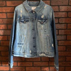 Distressed jean jacket!